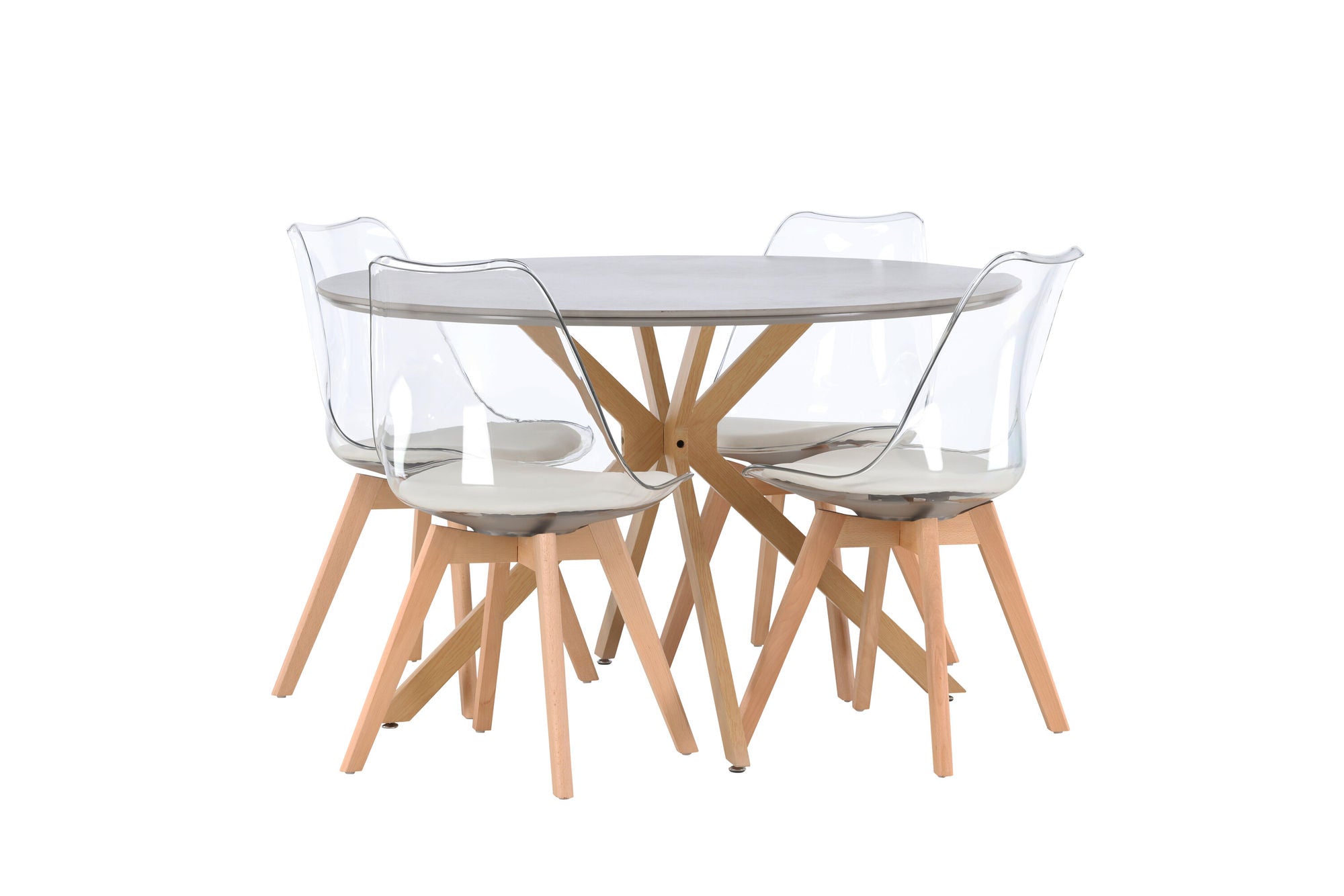 Venture Home Piazza spisebord - Natural / Dark Grey Spraystone +Edvin Spisebordsstol - Nature / PET (seat cushion white) PET surface,seat with usual sponge _4