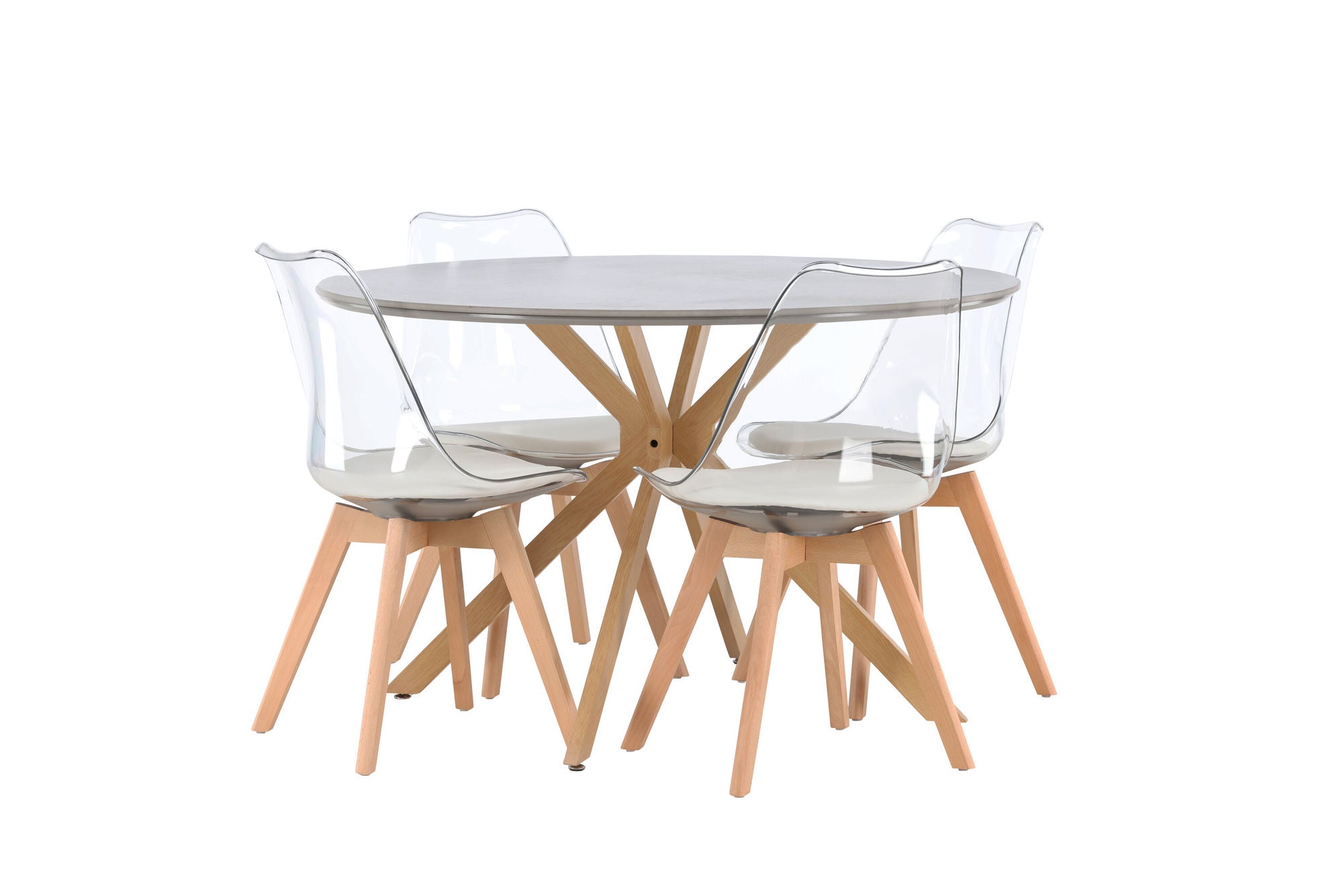 Venture Home Piazza spisebord - Natural / Dark Grey Spraystone +Edvin Spisebordsstol - Nature / PET (seat cushion white) PET surface,seat with usual sponge _4