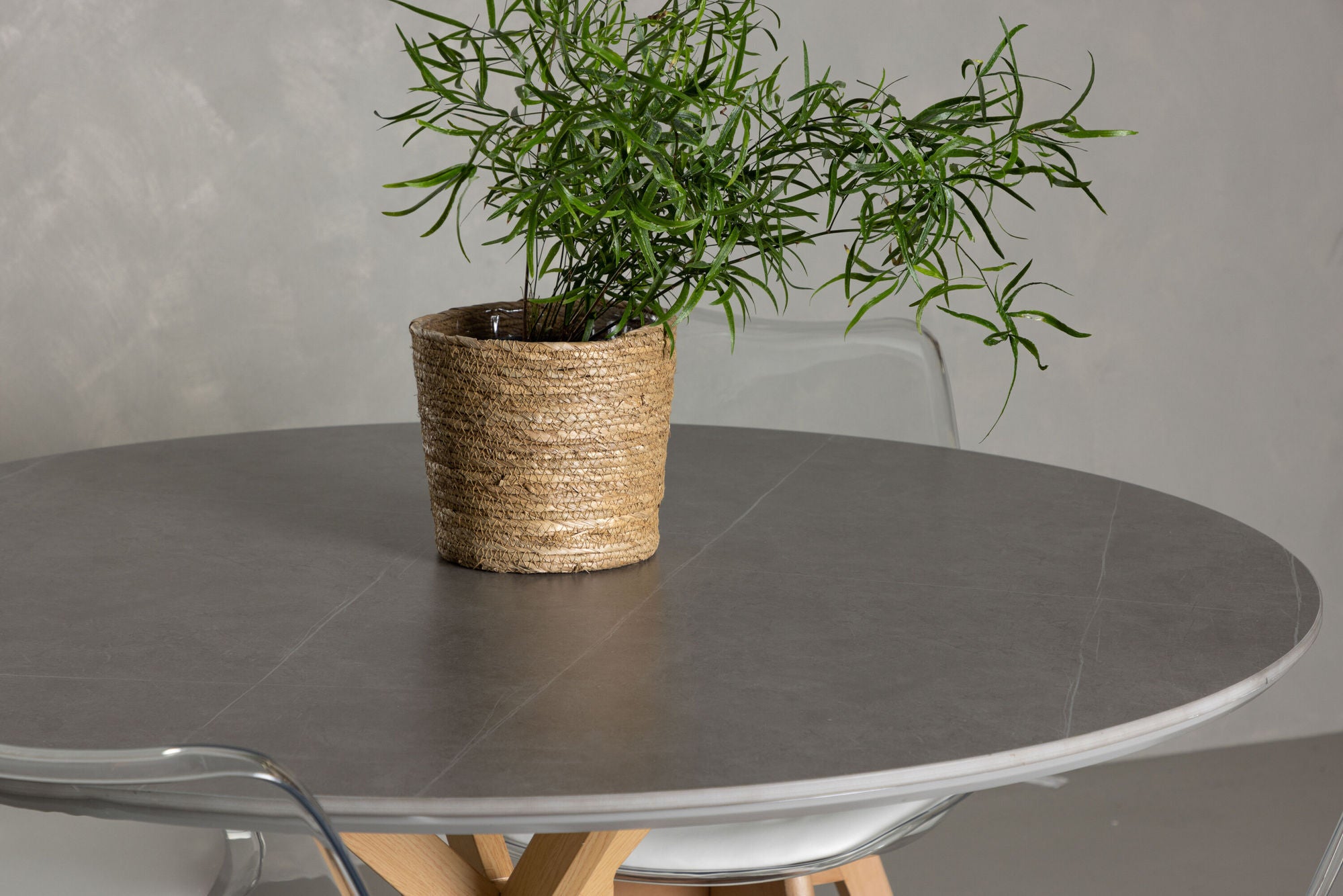 Venture Home Piazza spisebord - Natural / Dark Grey Spraystone +Edvin Spisebordsstol - Nature / PET (seat cushion white) PET surface,seat with usual sponge _4