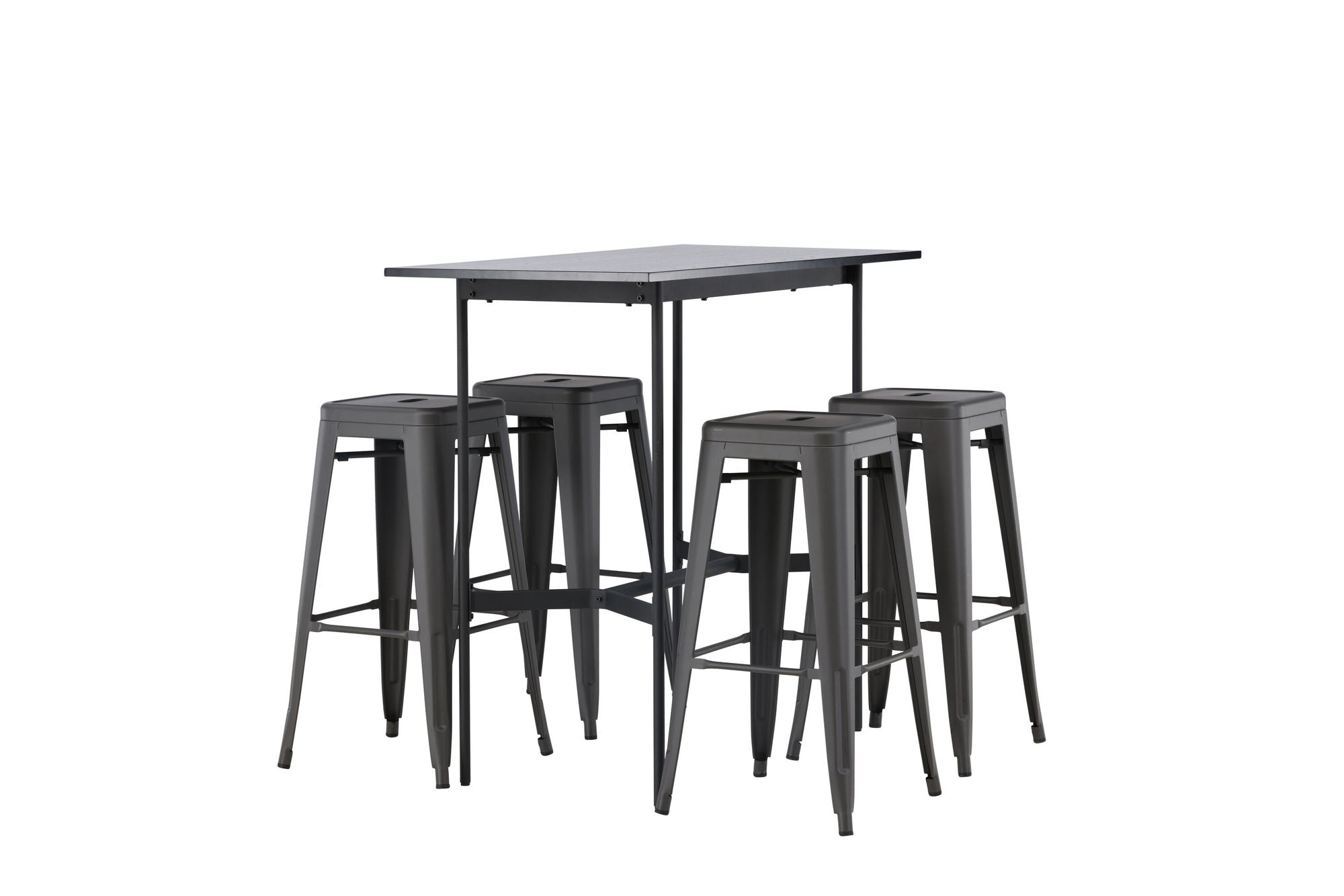 Venture Home Rax Bar bord 120*60 - Black / Black MDF +Tempe Bar stol - Dark Grey / Metal _4