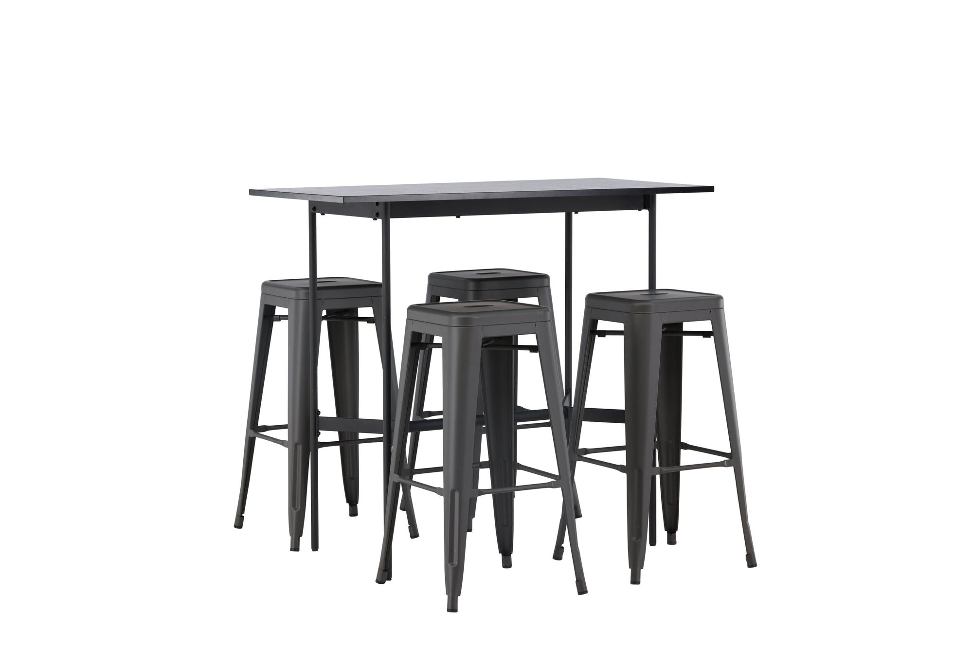 Venture Home Rax Bar bord 120*60 - Black / Black MDF +Tempe Bar stol - Dark Grey / Metal _4