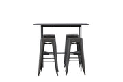 Venture Home Rax Bar bord 120*60 - Black / Black MDF +Tempe Bar stol - Dark Grey / Metal _4