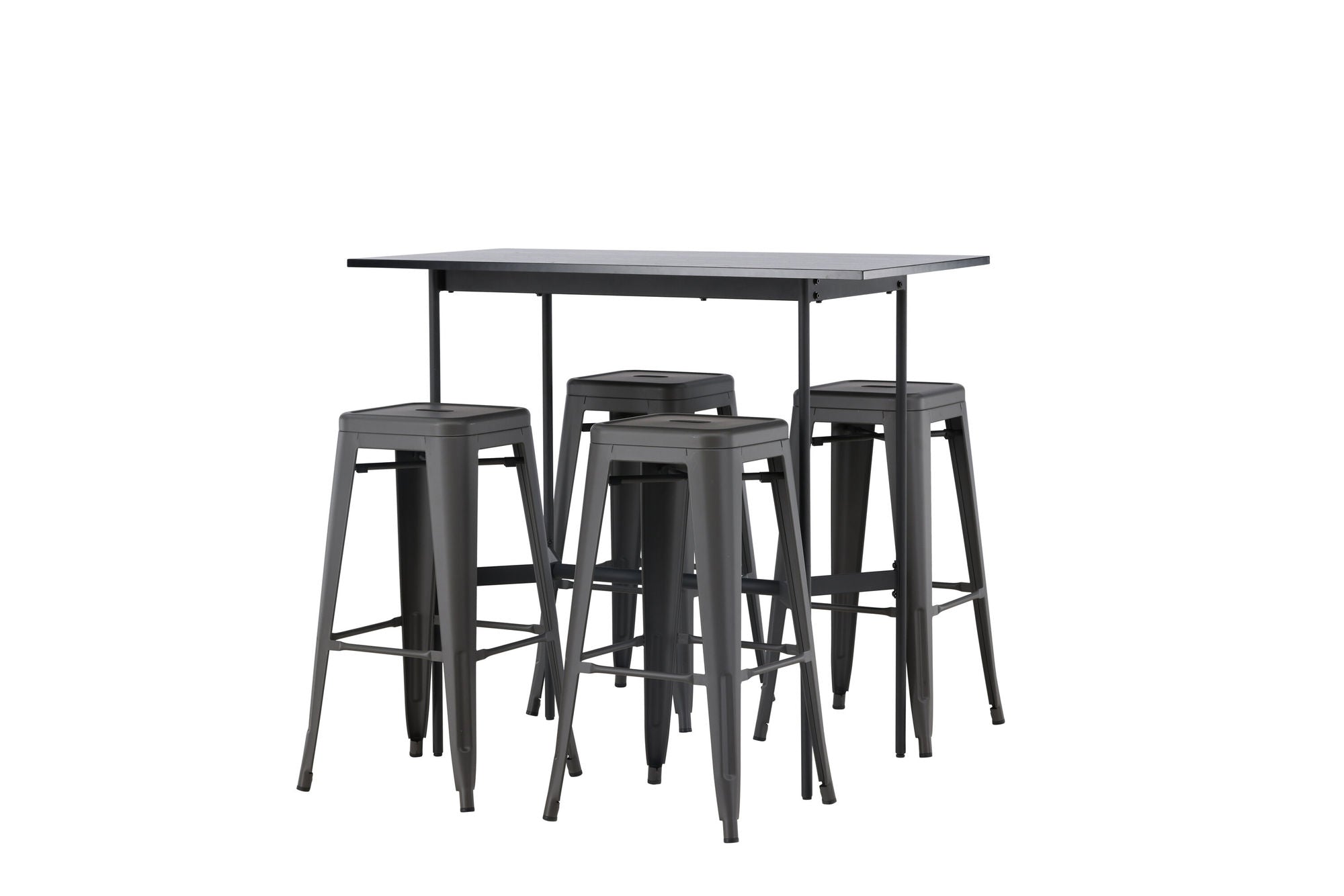 Venture Home Rax Bar bord 120*60 - Black / Black MDF +Tempe Bar stol - Dark Grey / Metal _4