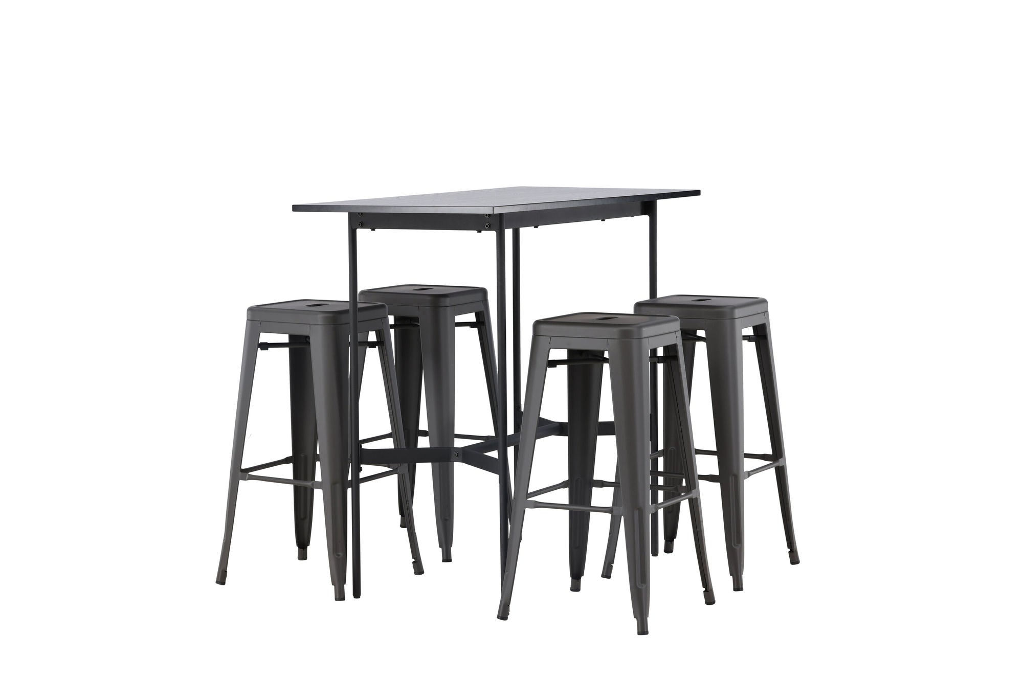 Venture Home Rax Bar bord 120*60 - Black / Black MDF +Tempe Bar stol - Dark Grey / Metal _4