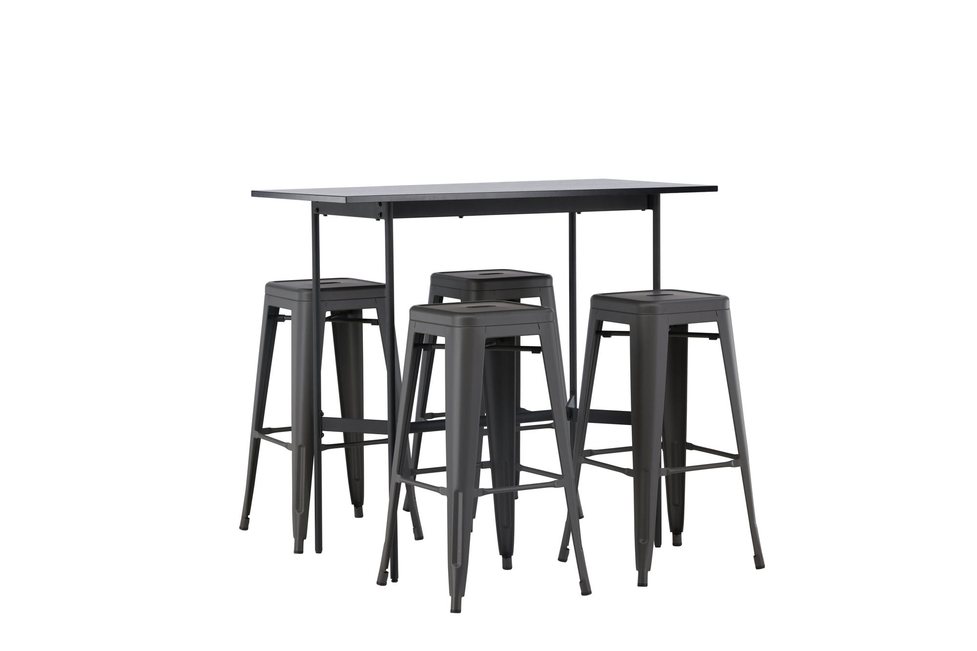 Venture Home Rax Bar bord 120*60 - Black / Black MDF +Tempe Bar stol - Dark Grey / Metal _4