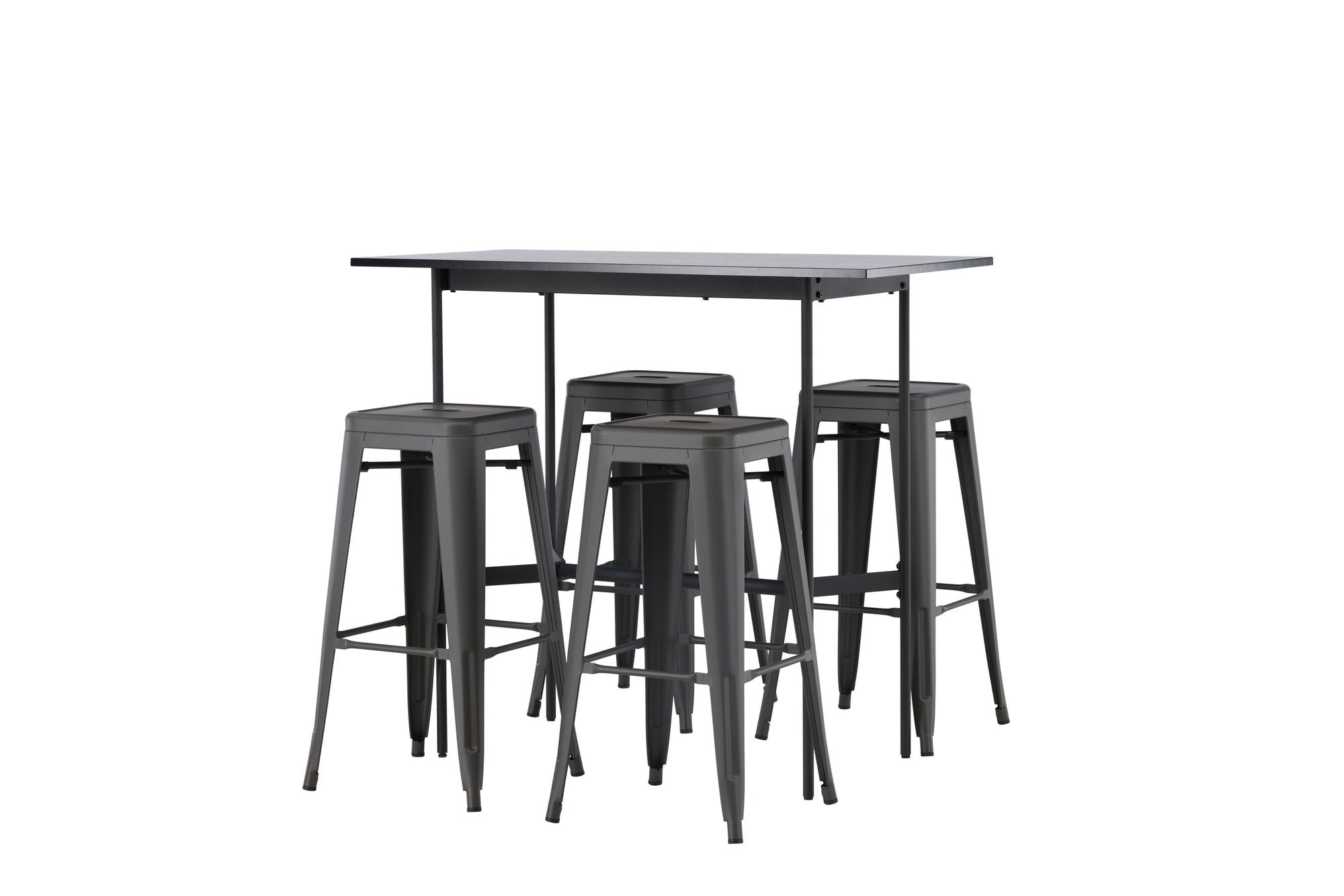 Venture Home Rax Bar bord 120*60 - Black / Black MDF +Tempe Bar stol - Dark Grey / Metal _4