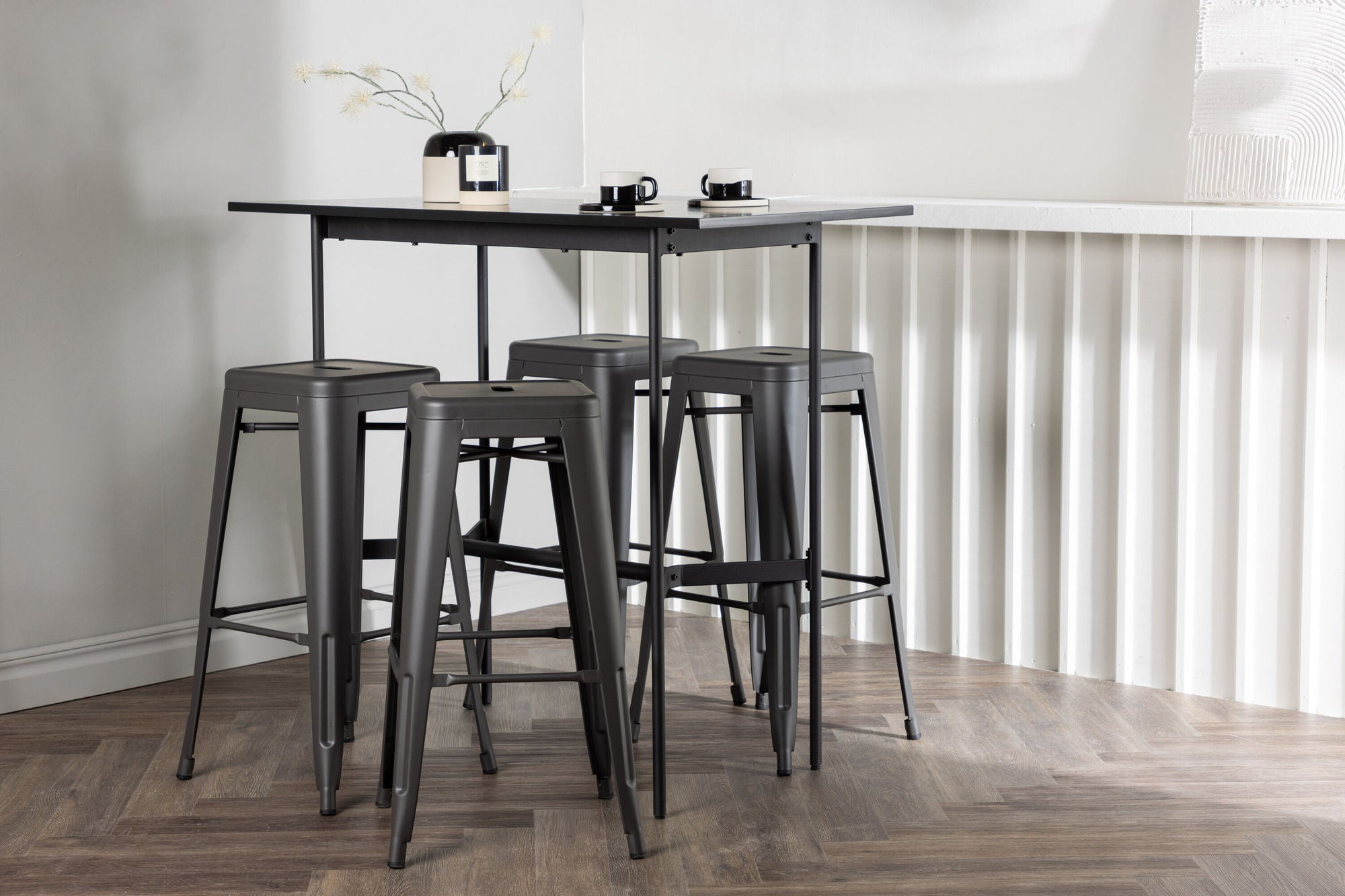Venture Home Rax Bar bord 120*60 - Black / Black MDF +Tempe Bar stol - Dark Grey / Metal _4