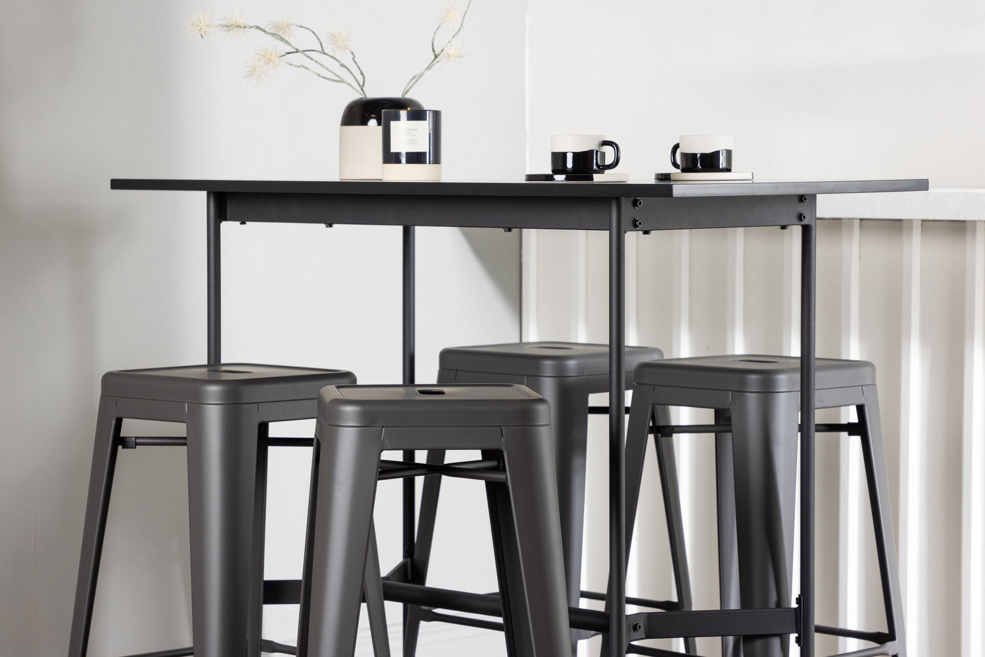 Venture Home Rax Bar bord 120*60 - Black / Black MDF +Tempe Bar stol - Dark Grey / Metal _4