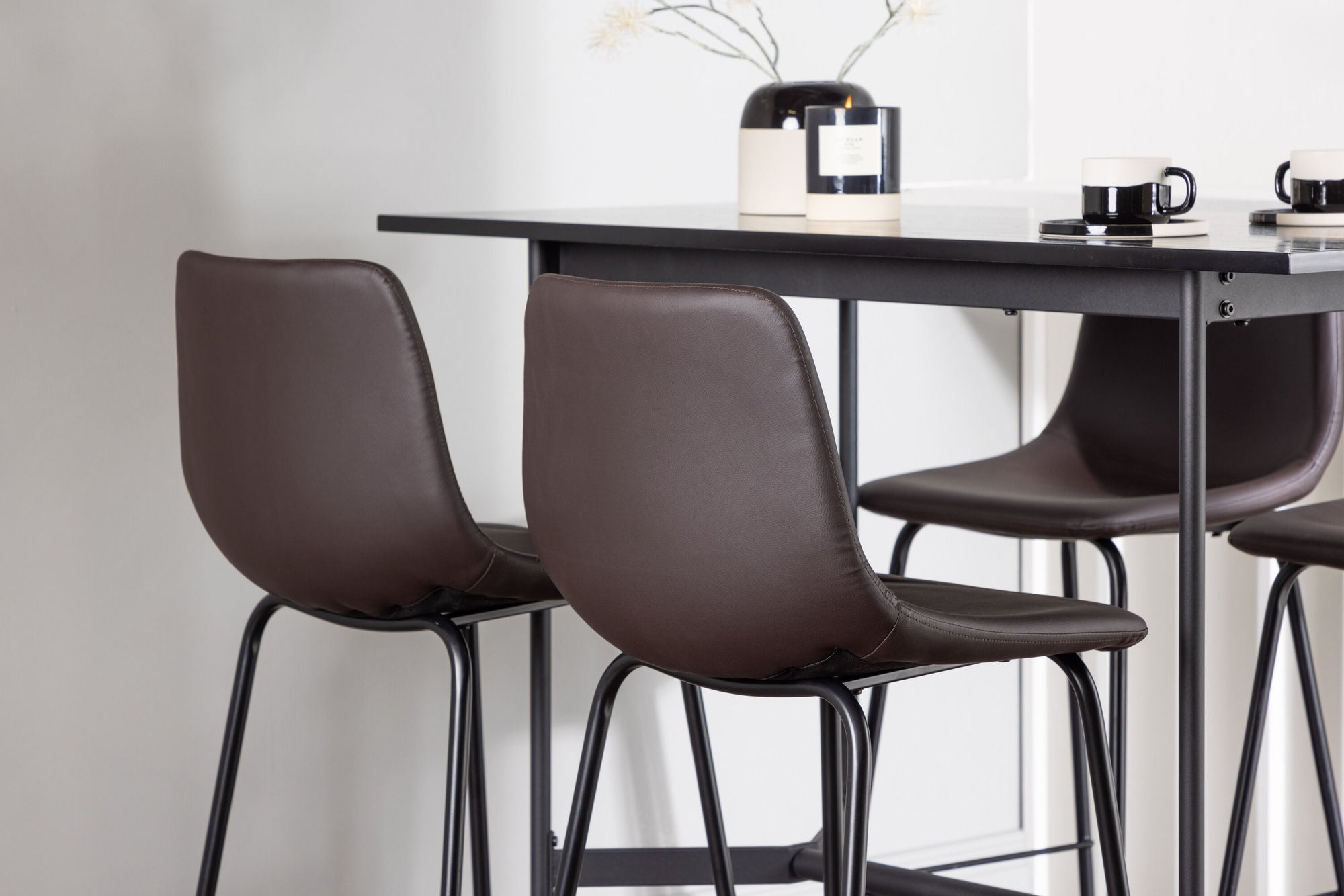 Venture Home Rax Bar bord 120*60 - Black / Black MDF +Alexi Bar stol - Matte black / Dark brown PU _4