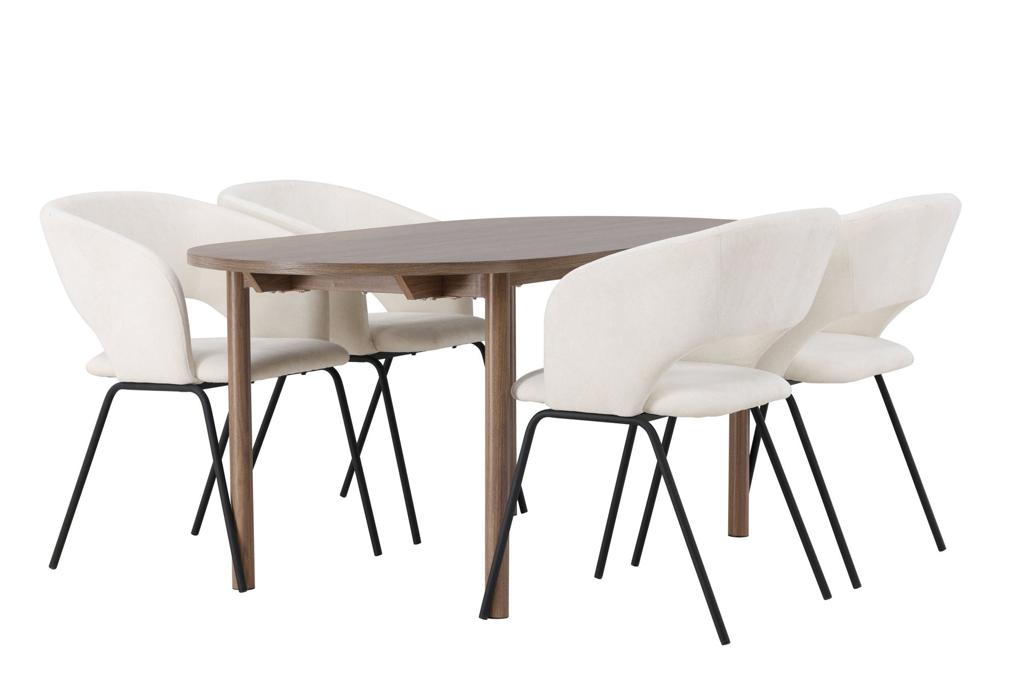 Venture Home Andy spisebord 180*75 - Natural / Natural MDF +Day Spisebordsstol - Matte black / White Linen _4