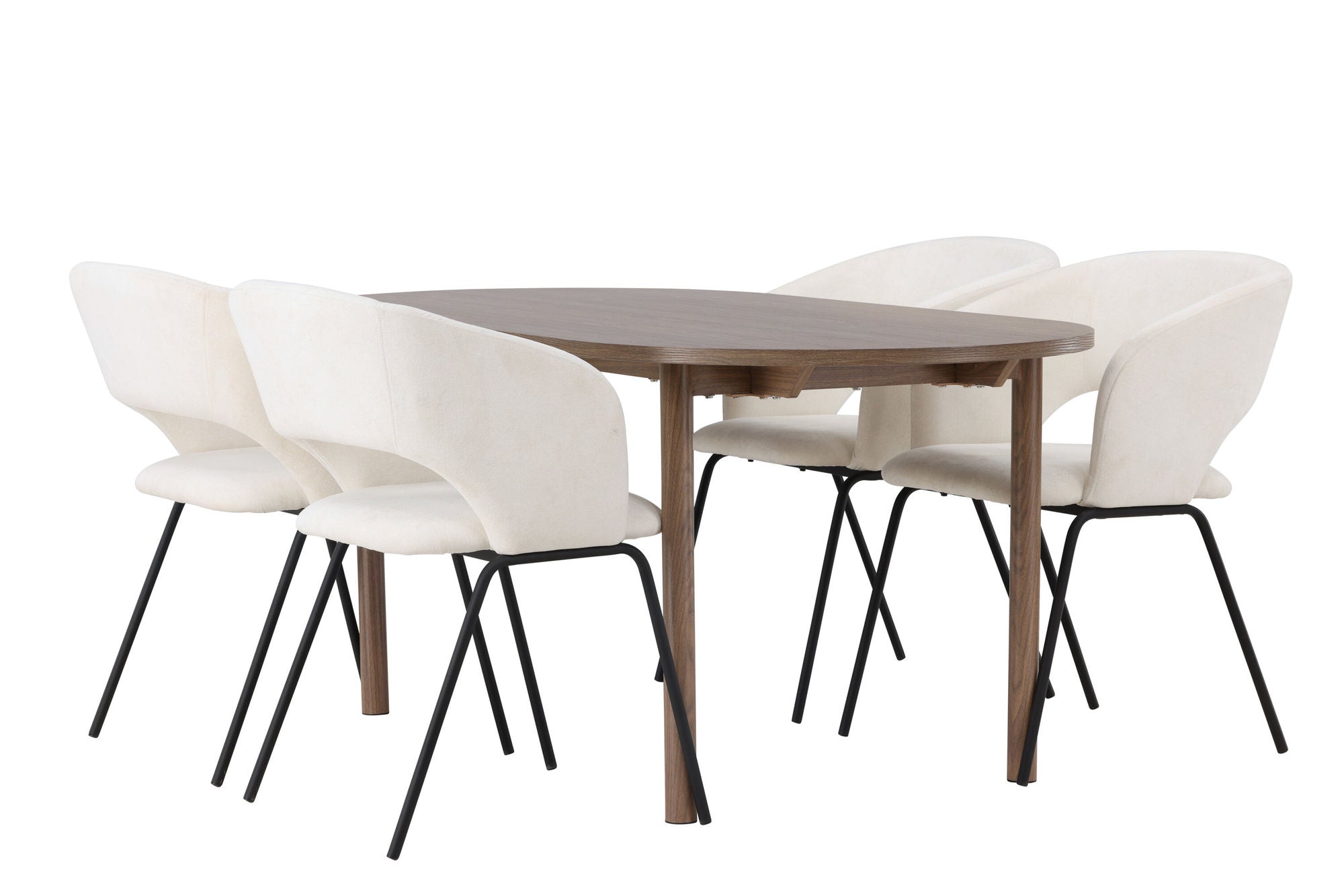 Venture Home Andy spisebord 180*75 - Natural / Natural MDF +Day Spisebordsstol - Matte black / White Linen _4