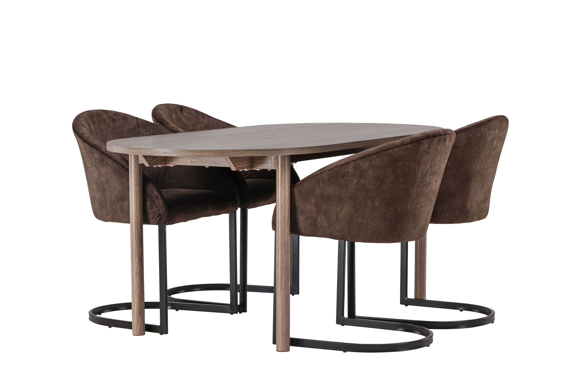 Venture Home Andy spisebord 180*75 - Natural / Natural MDF +Evening Spisebordsstol - Matte brown / Brown Fabric _4
