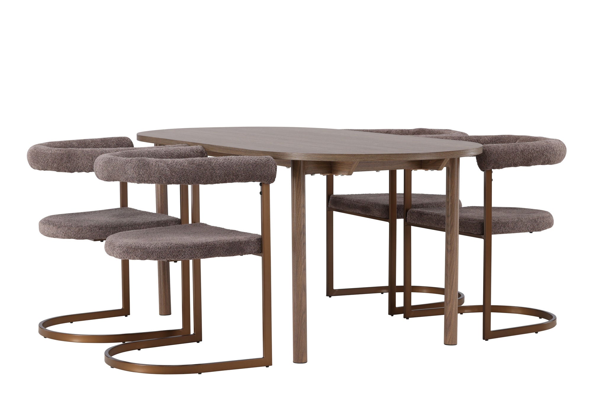 Venture Home Andy spisebord 180*75 - Natural / Natural MDF +Morning Spisebordsstol - Black / Black Boucle _4