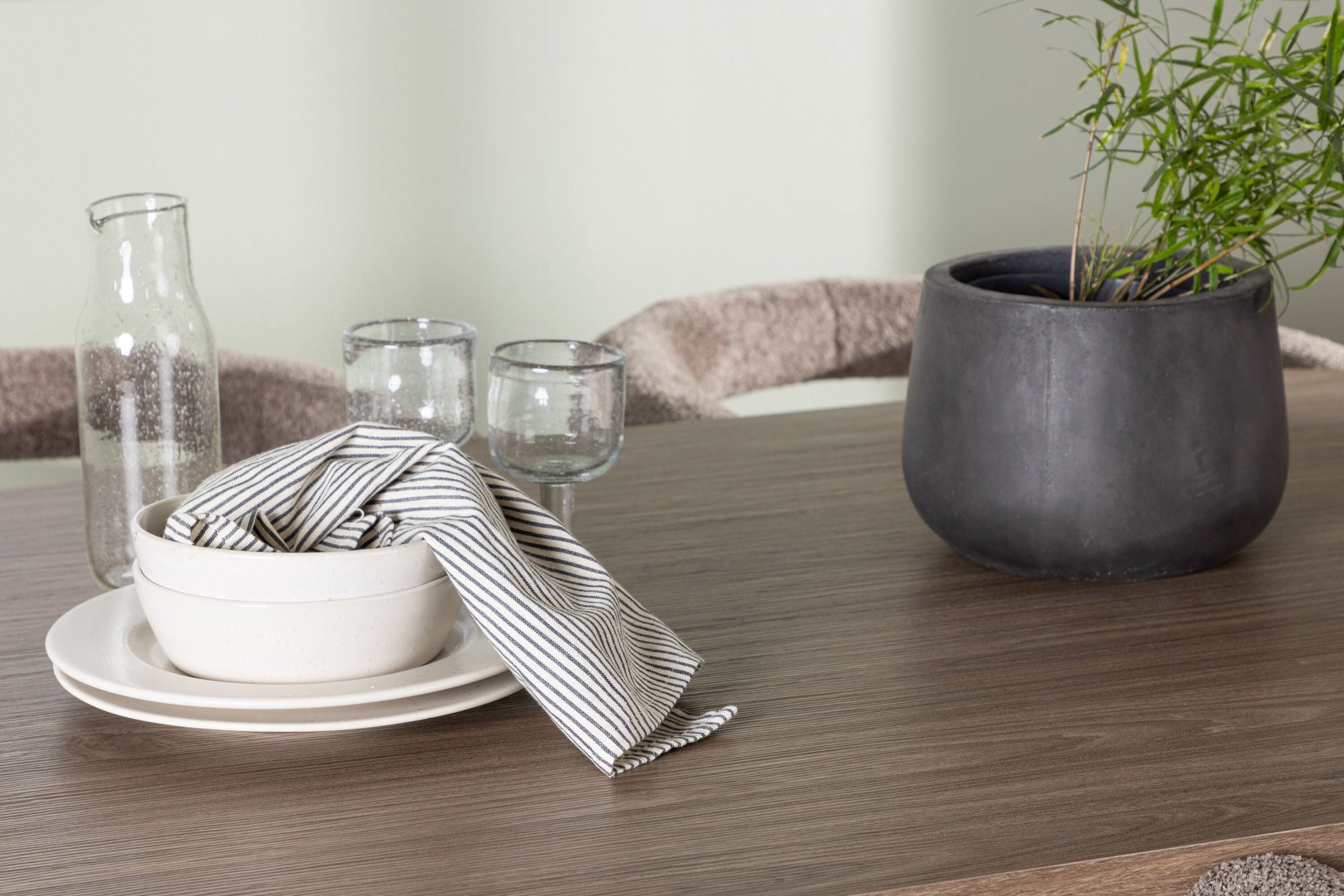 Venture Home Andy spisebord 180*75 - Natural / Natural MDF +Morning Spisebordsstol - Black / Black Boucle _4
