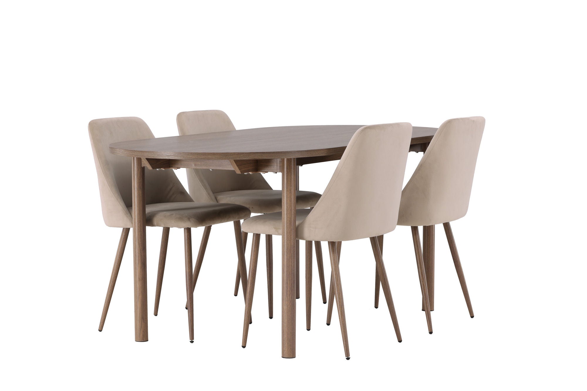 Venture Home Andy spisebord 180*75 - Natural / Natural MDF +Night Spisebordsstol - Dark walnut / Mocca / Brown Fabric _4