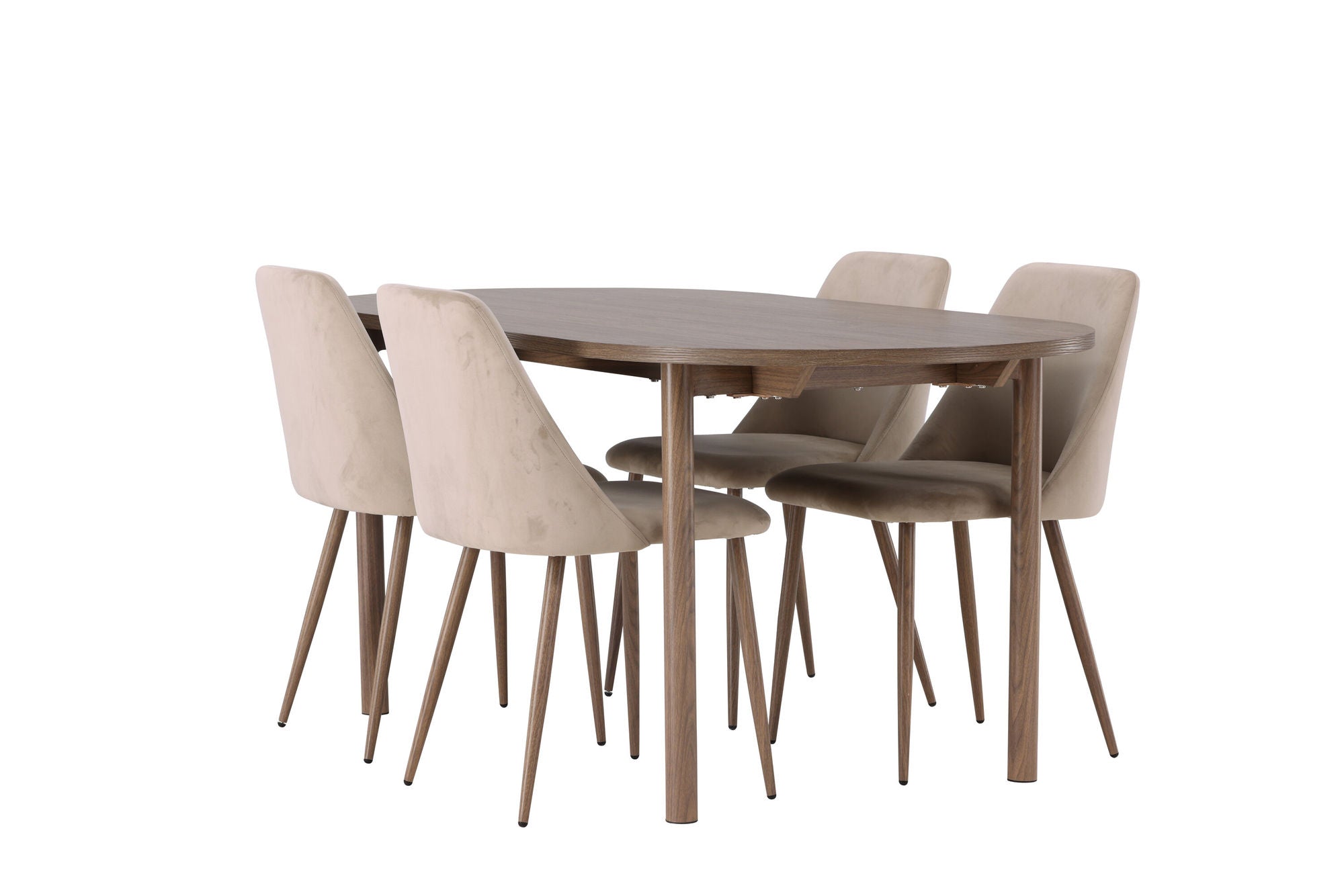 Venture Home Andy spisebord 180*75 - Natural / Natural MDF +Night Spisebordsstol - Dark walnut / Mocca / Brown Fabric _4