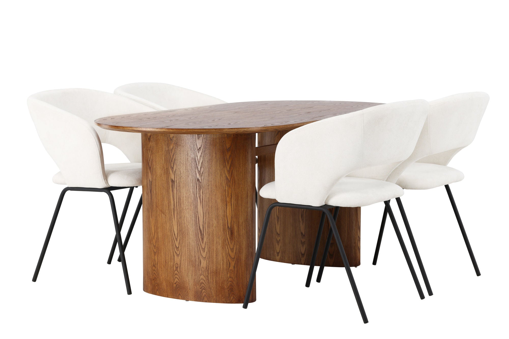 Venture Home Isolde spisebord 140*75 - Nature / Nature MDF +Day Spisebordsstol - Matte black / White Linen _4