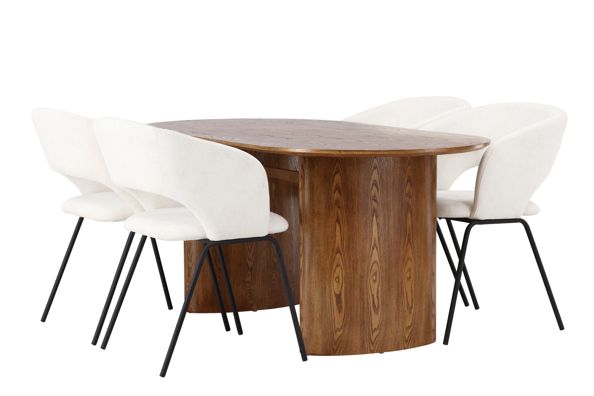 Venture Home Isolde spisebord 140*75 - Nature / Nature MDF +Day Spisebordsstol - Matte black / White Linen _4