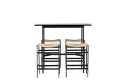 Venture Home Rax Bar bord 120*60 - Black / Black MDF +Polly Bar stol - Black / Nature Rubberwood , Seat Rope _4