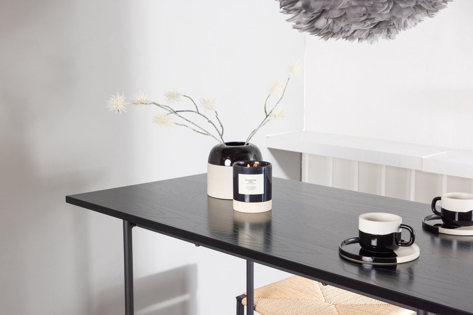 Venture Home Rax Bar bord 120*60 - Black / Black MDF +Polly Bar stol - Black / Nature Rubberwood , Seat Rope _4