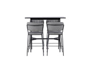 Venture Home Rax Bar bord 120*60 - Black / Black MDF +Bell Bar stol - Black / Grey Fabric _4