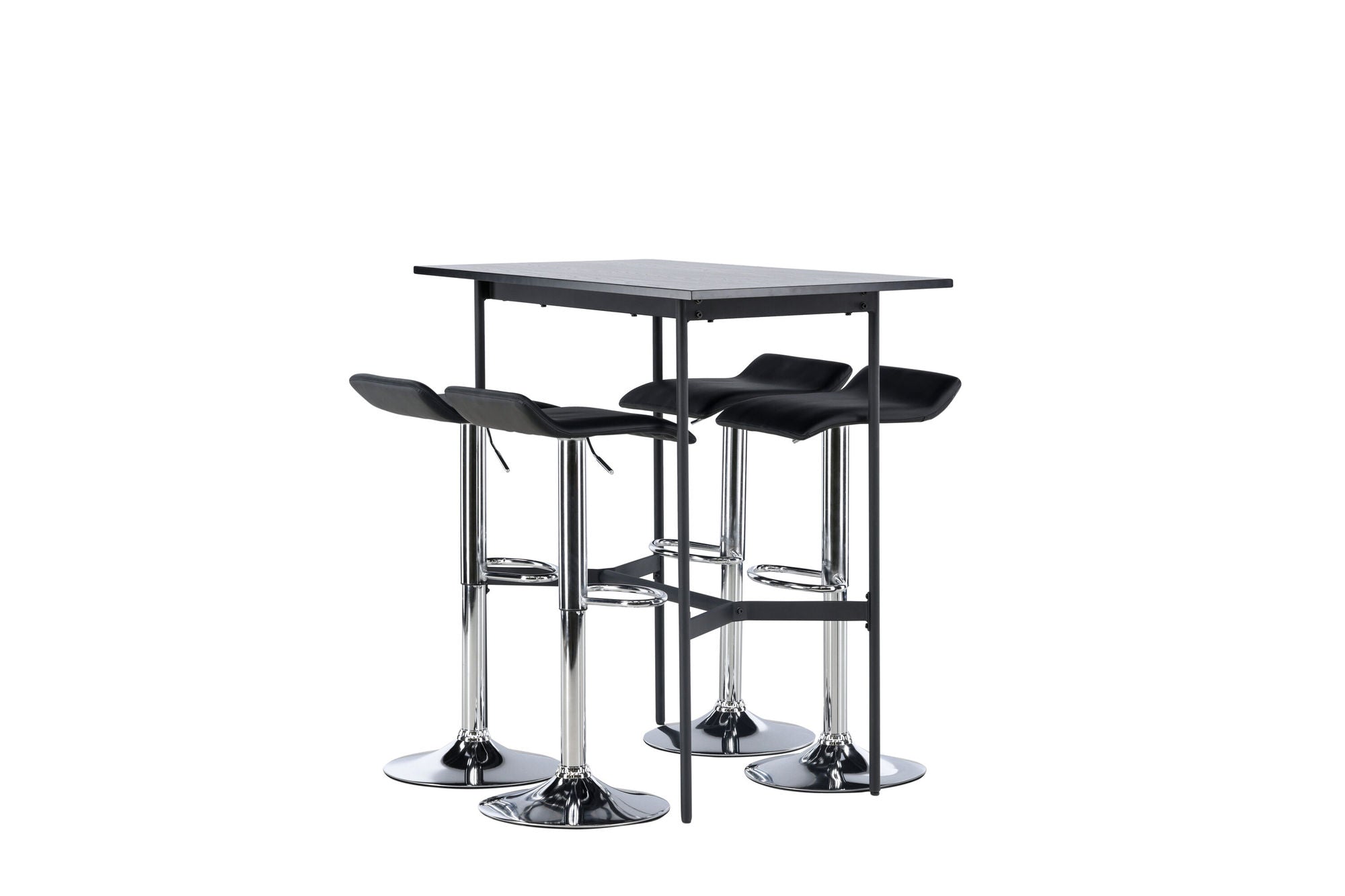 Venture Home Rax Bar bord 120*60 - Black / Black MDF +Jonna Bar stol - Chromed Steel / Black Fabric _4
