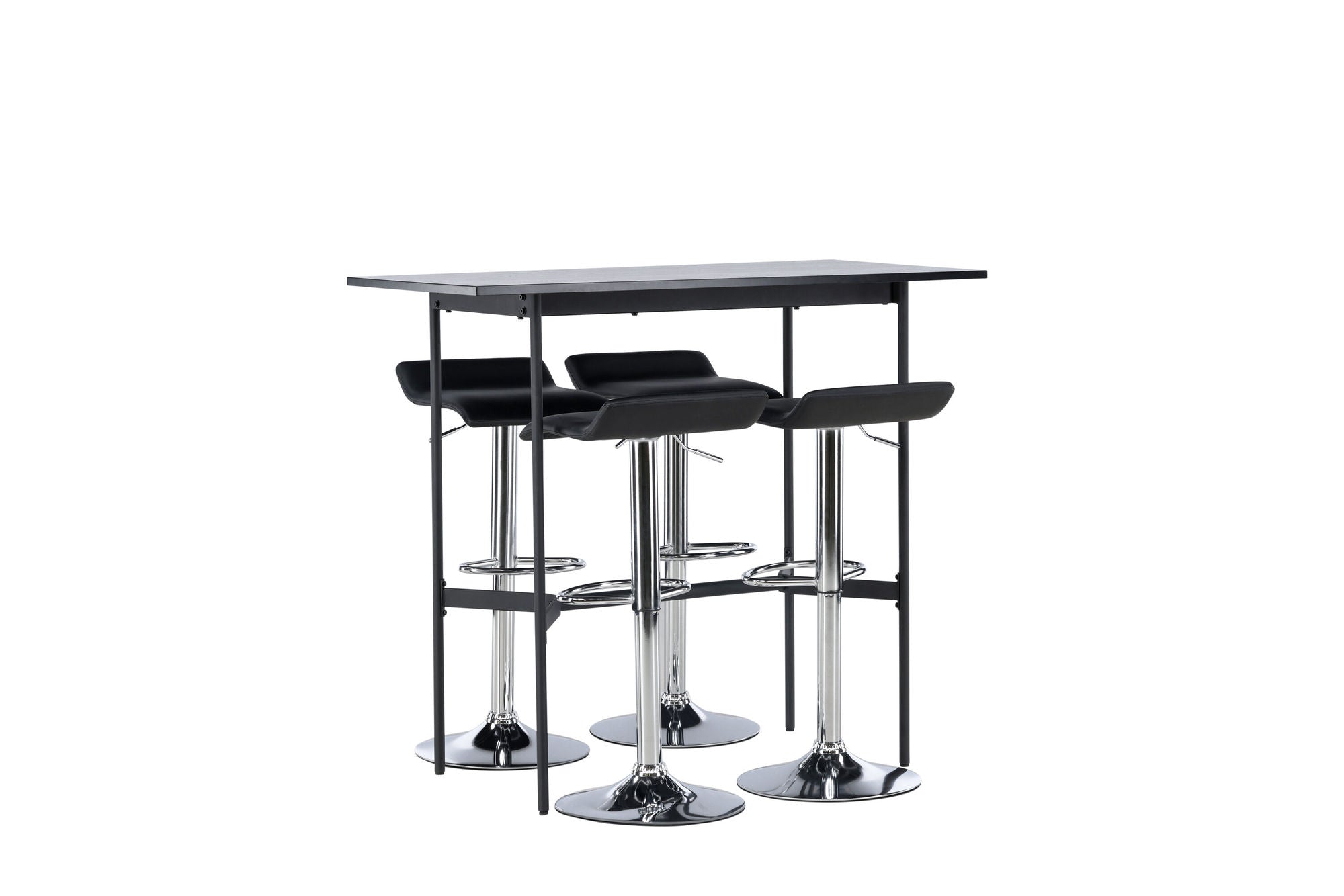 Venture Home Rax Bar bord 120*60 - Black / Black MDF +Jonna Bar stol - Chromed Steel / Black Fabric _4