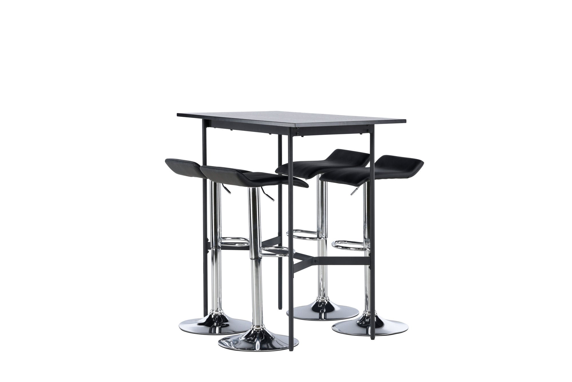 Venture Home Rax Bar bord 120*60 - Black / Black MDF +Jonna Bar stol - Chromed Steel / Black Fabric _4