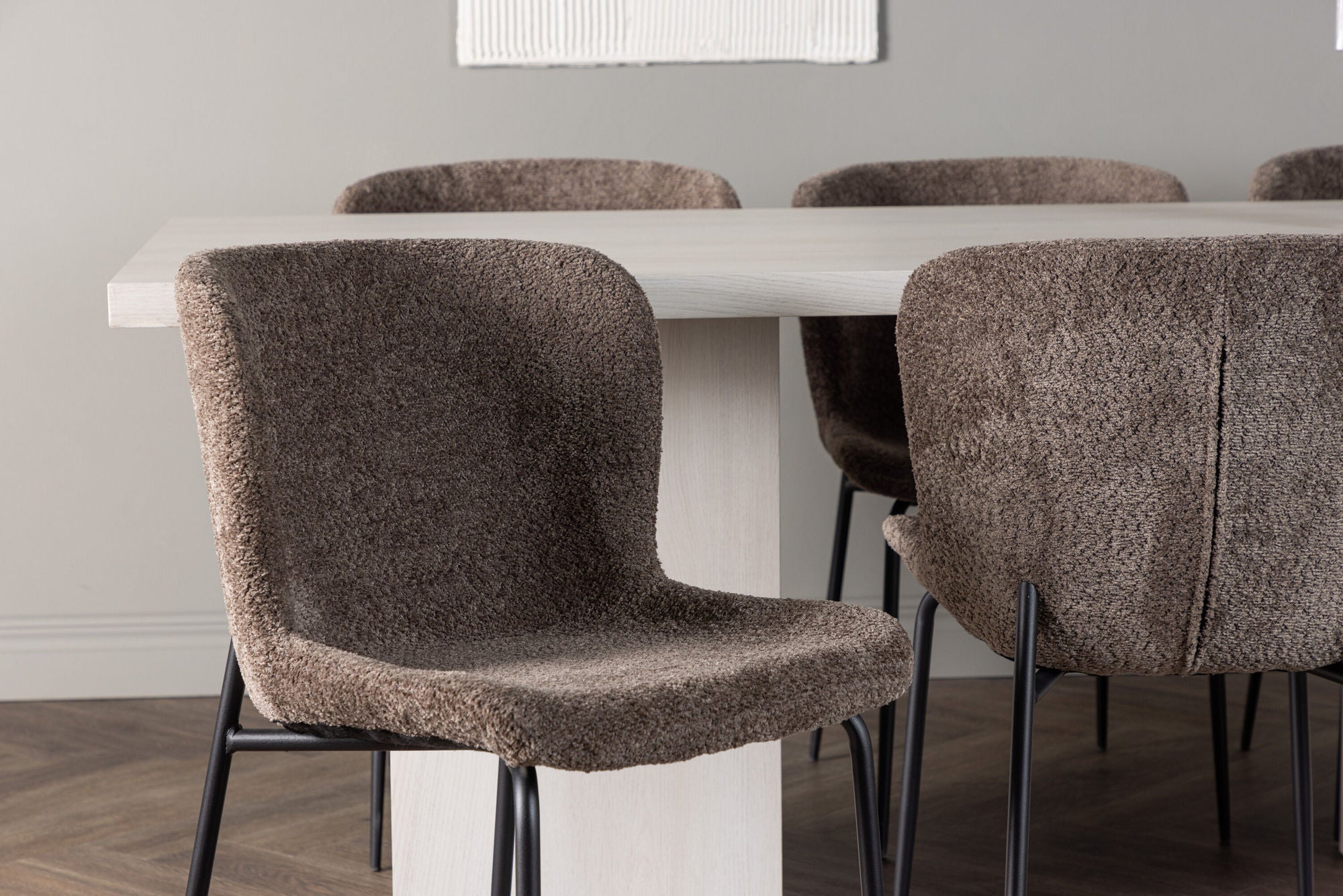 Venture Home Olga spisebord 200*75 - White Wash +Modesto Spisebordsstol - Grey / Smoked Black Boucle _6