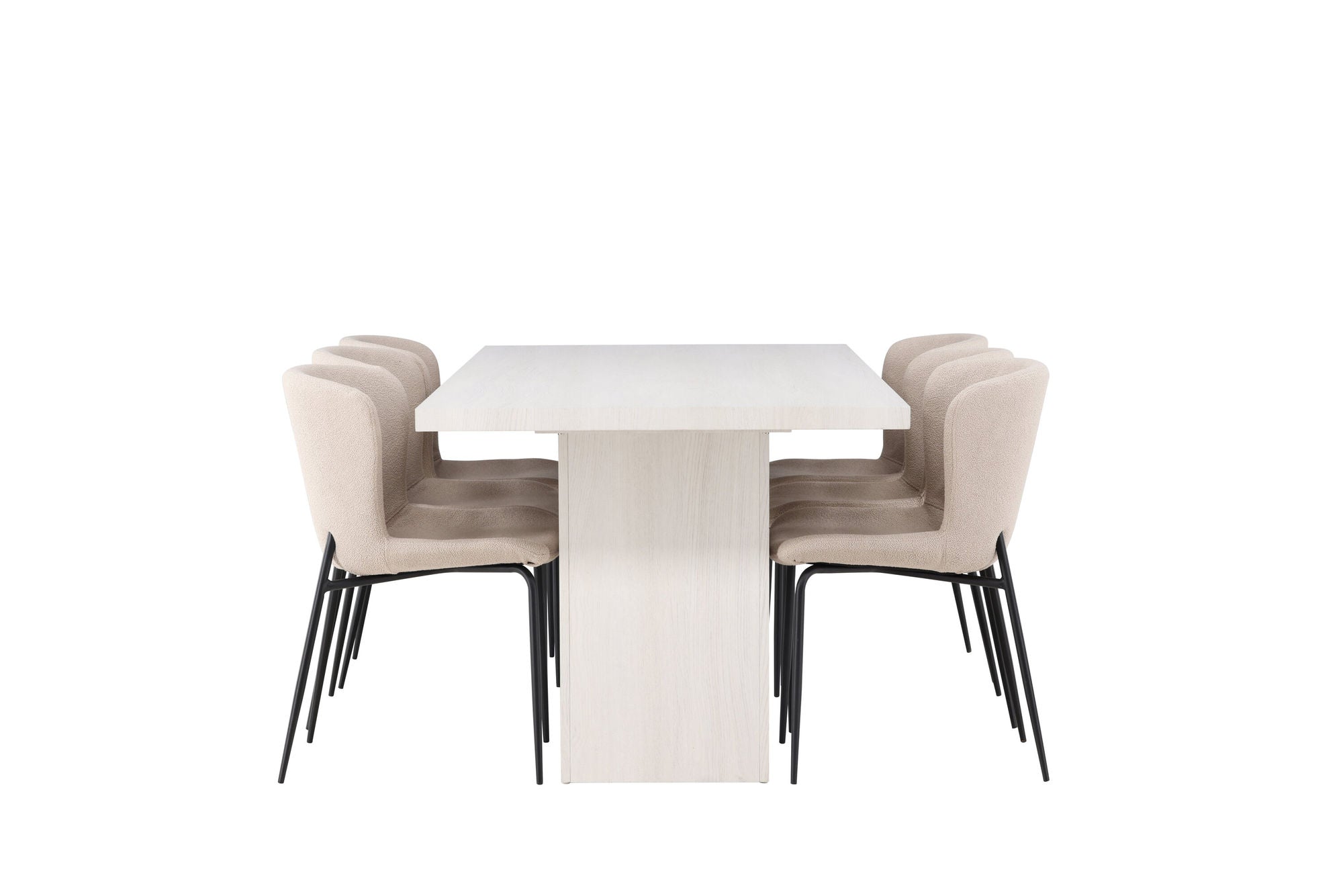 Venture Home Olga spisebord 200*75 - White Wash +Modesto Spisebordsstol - Beige / Beige Boucle _6