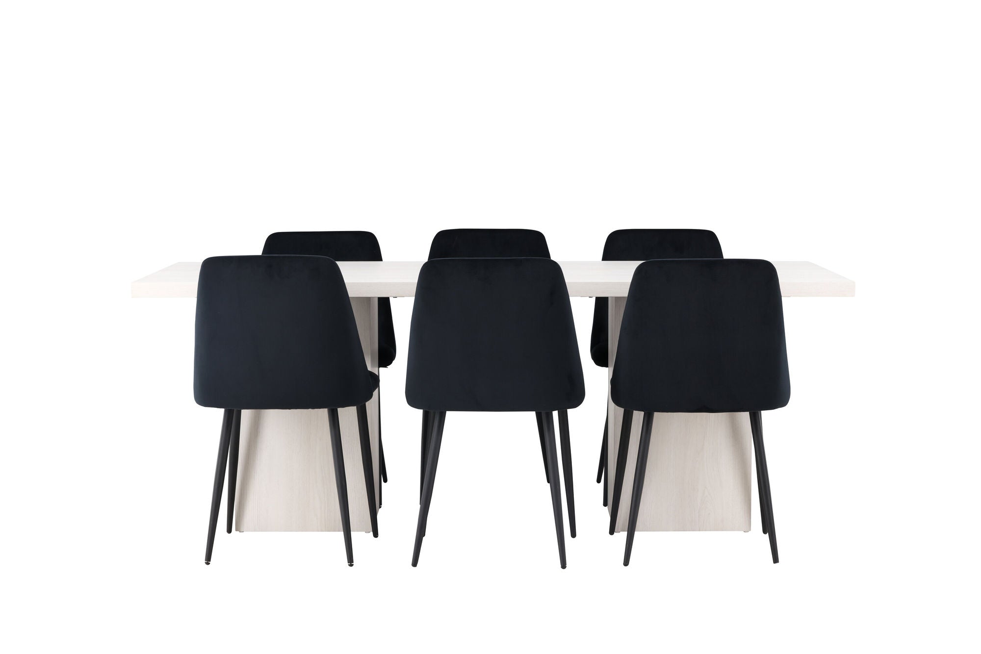 Venture Home Olga spisebord 200*75 - White Wash +Night Spisebordsstol - Black / Black Velvet _6