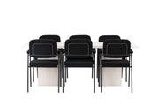 Venture Home Olga spisebord 200*75 - White Wash +Yesterday Spisebordsstol - Black / Black Boucle _6