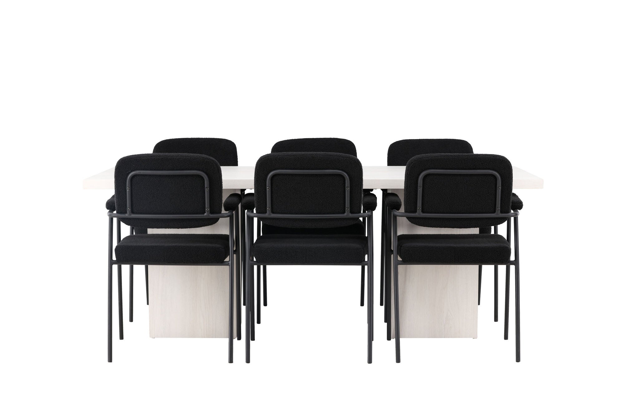 Venture Home Olga spisebord 200*75 - White Wash +Yesterday Spisebordsstol - Black / Black Boucle _6