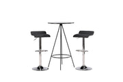 Venture Home Bistro Bar bord φ60 - Black / MDF with veneer +Jonna Bar stol - Chromed Steel / Black Fabric _2