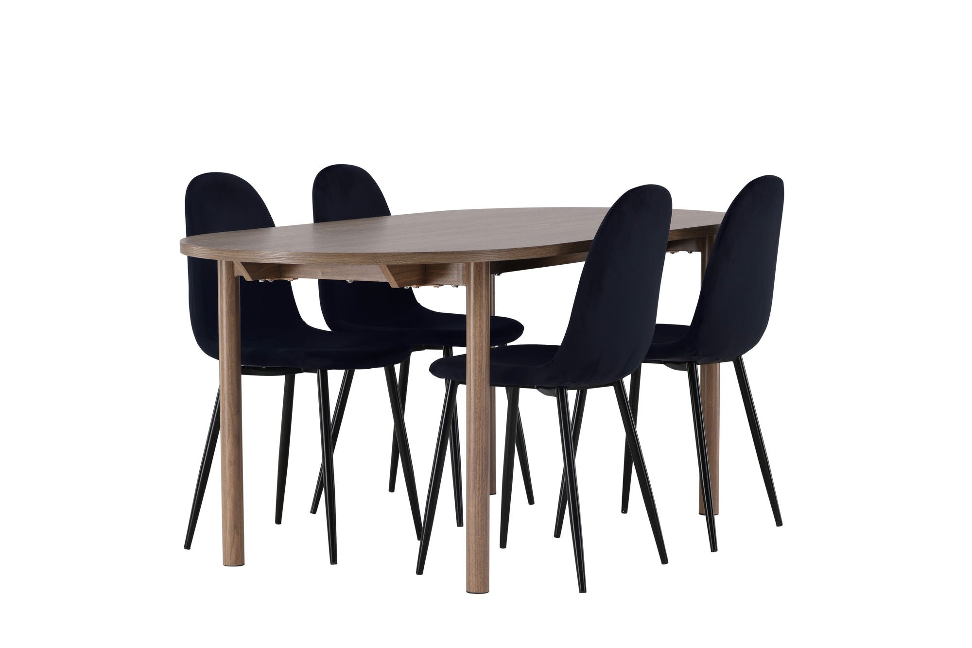 Venture Home Andy spisebord 180*75 - Natural / Natural MDF +Polar Spisebordsstol - Black legs / Black Velvet _4