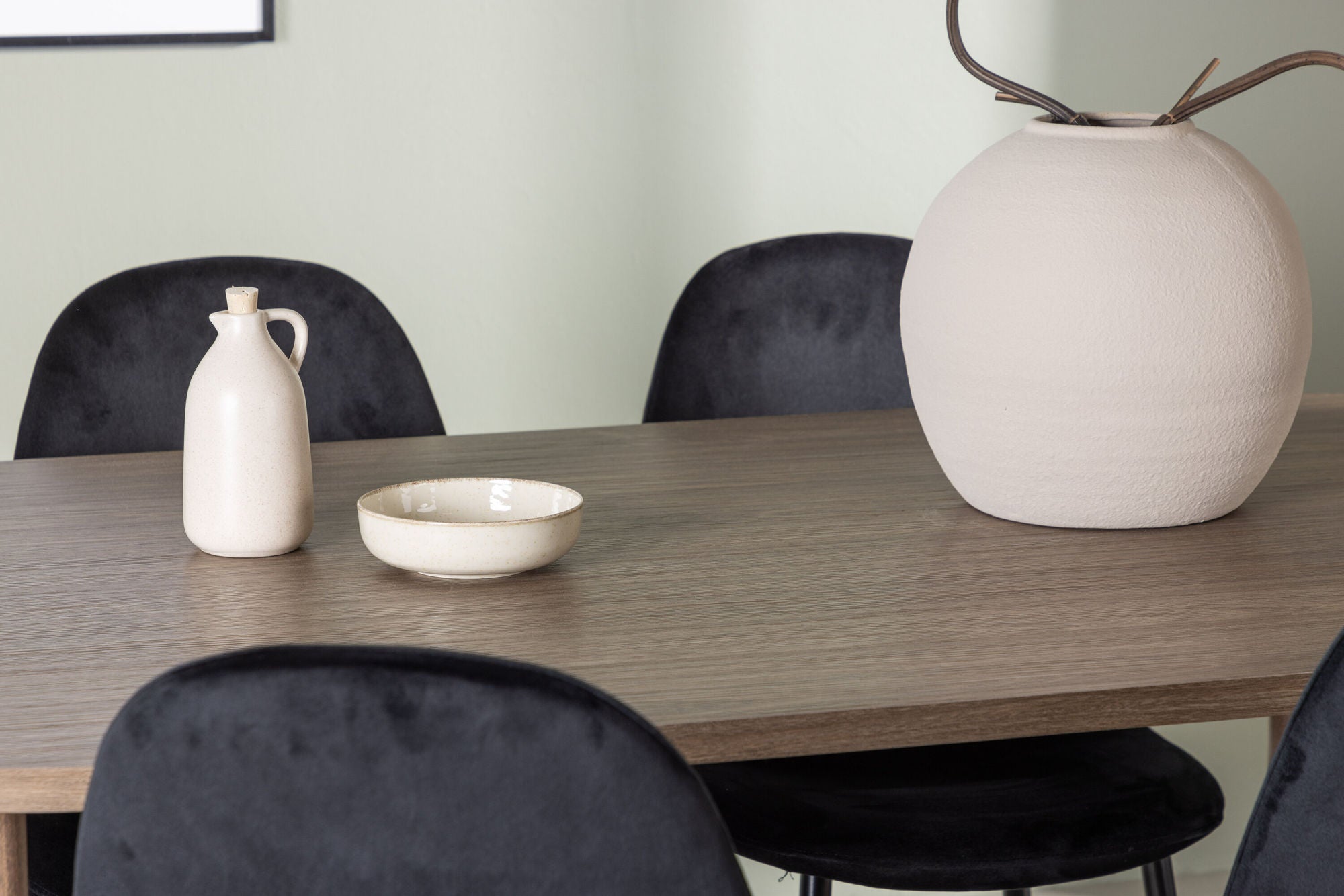 Venture Home Andy spisebord 180*75 - Natural / Natural MDF +Polar Spisebordsstol - Black legs / Black Velvet _4