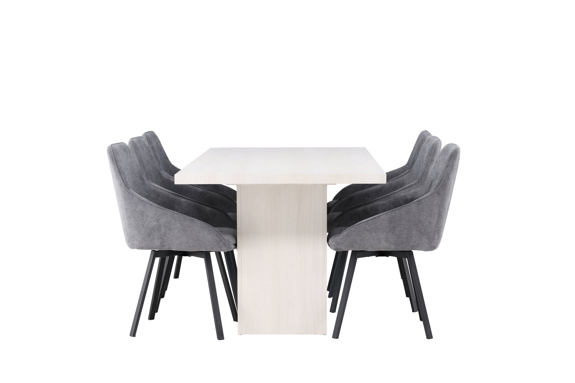 Venture Home Olga spisebord 200*75 - White Wash +Rosie Spisebordsstol - Black / Dark grey Fabric _6