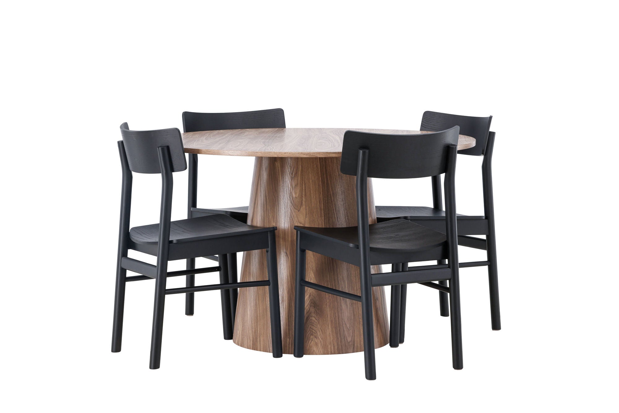 Venture Home Lanzo spisebord φ120 - Natural / Natural MDF +Montros Spisebordsstol - Natural / Natural Rubberwood _4