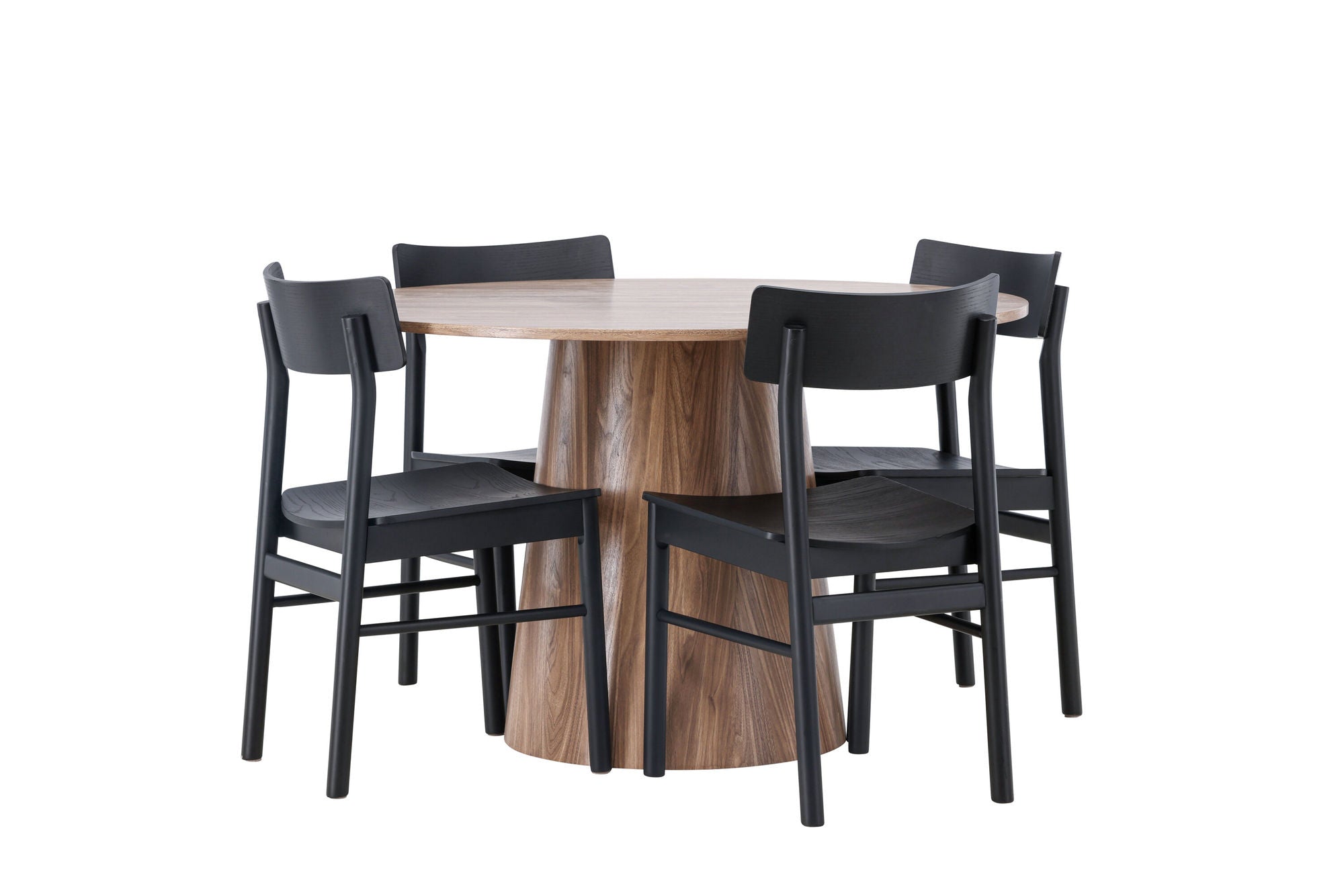 Venture Home Lanzo spisebord φ120 - Natural / Natural MDF +Montros Spisebordsstol - Natural / Natural Rubberwood _4