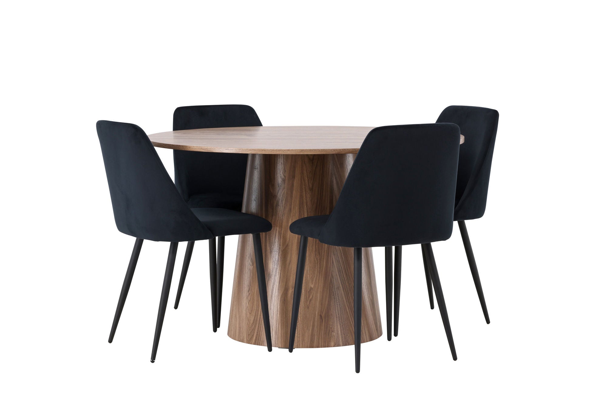 Venture Home Lanzo spisebord φ120 - Natural / Natural MDF +Night Spisebordsstol - Black / Black Velvet _4