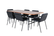 Venture Home Uno spisebord - Black / Walnut Veneer+Tvist stol - Black / Black PU_6