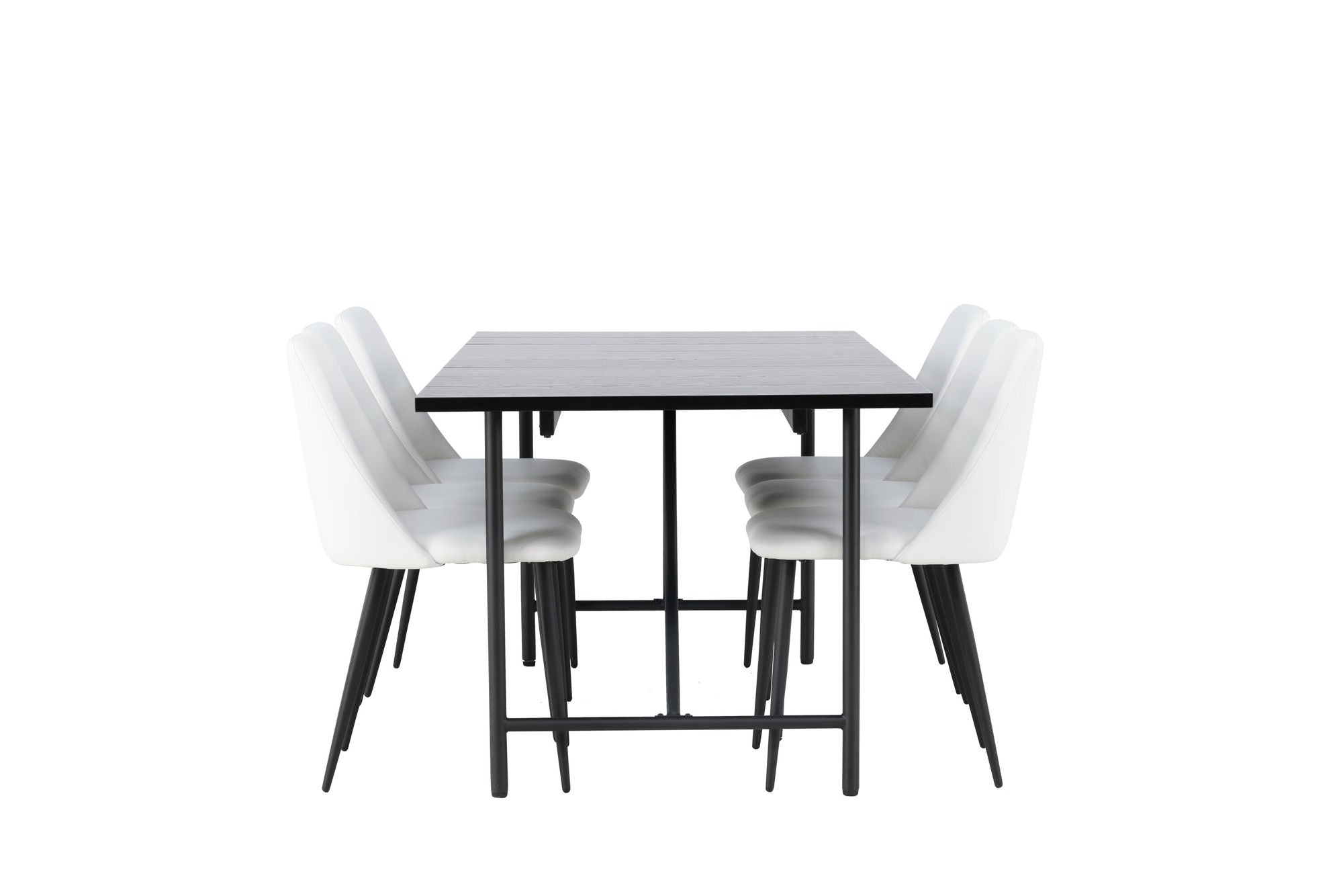 Venture Home Astrid spisebord 200*75 - Matte black / Matte black MDF with veneer +Night Spisebordsstol - Black / White PU _6
