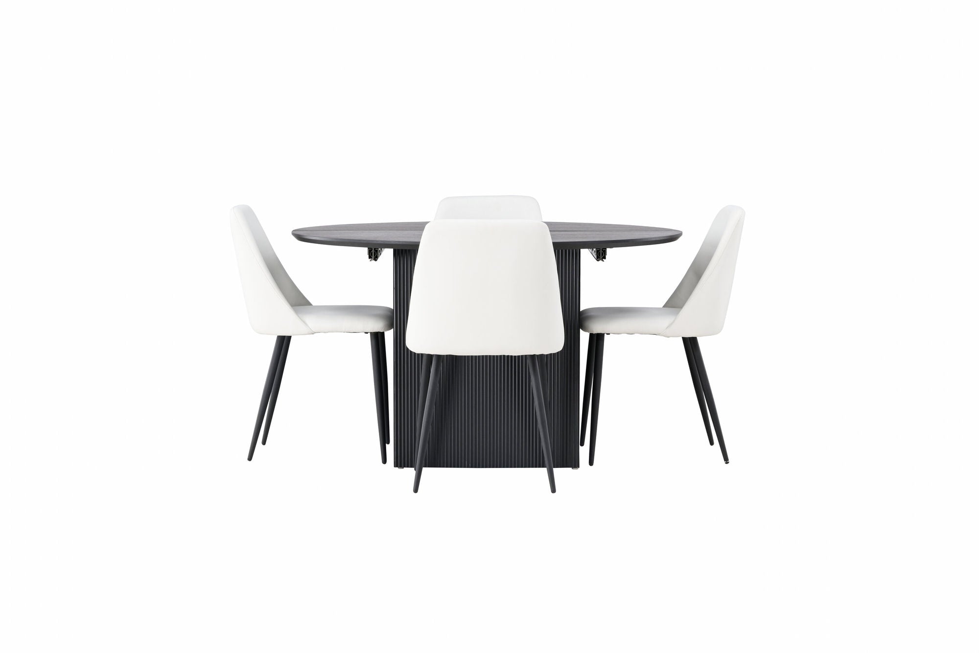 Venture Home Matilda spisebord φ130 - Black / Black MDF with veneer +Night Spisebordsstol - Black / White PU _4