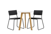 Venture Home Leonora spisebord φ65 - Oaklook / White MDF +Kenth stol - Black / Black PU _2