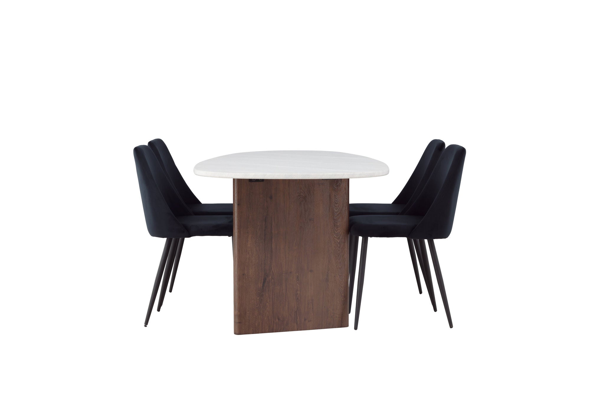 Venture Home Grönvik spisebord 180*75 - Mocca / Offwhite Concretelook MDF +Night Spisebordsstol - Black / Black Velvet _4