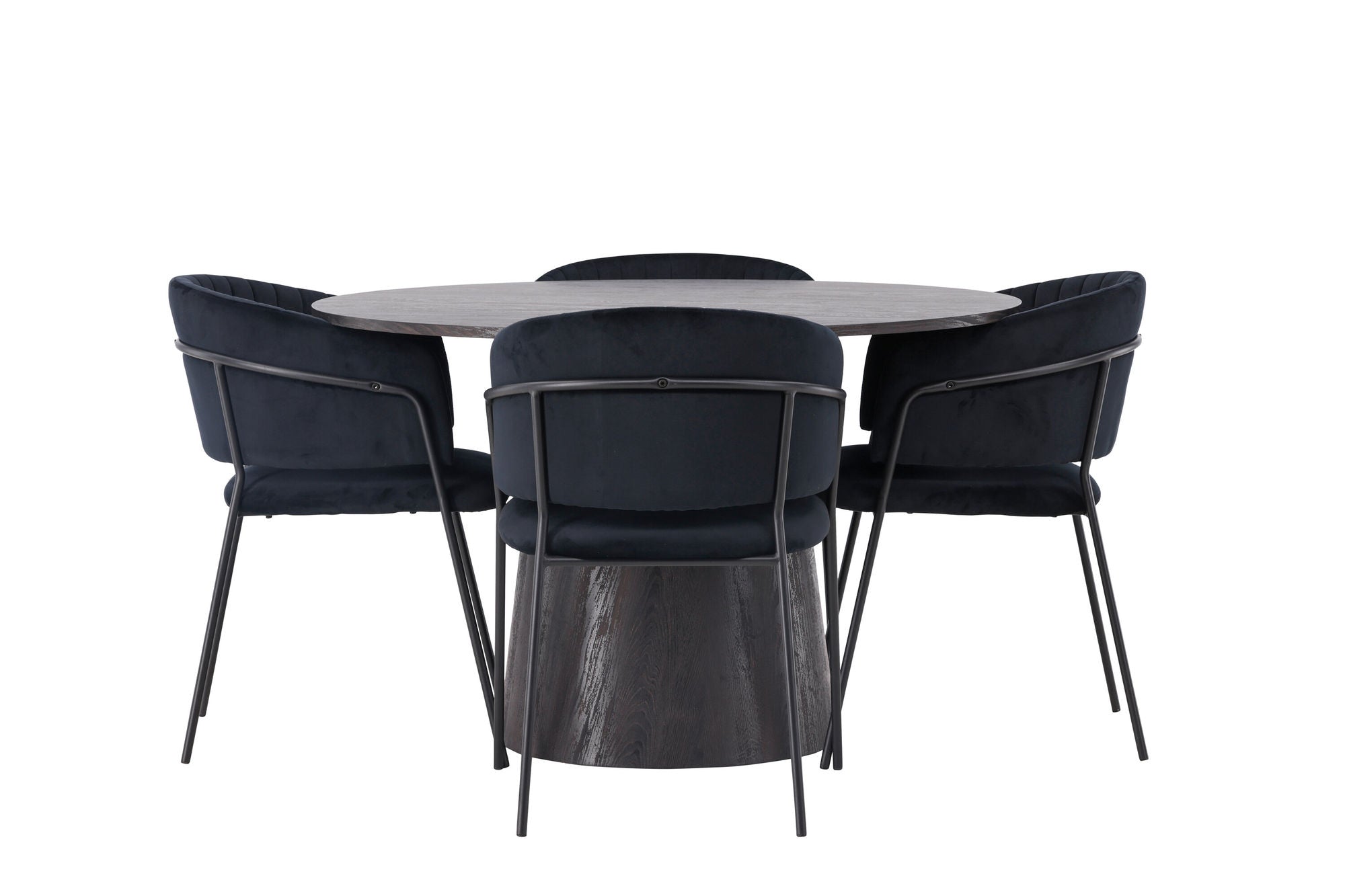 Venture Home Lanzo spisebord φ120 - Mocca/Mocca +Selma Spisebordsstol - Black / Black Velvet _4
