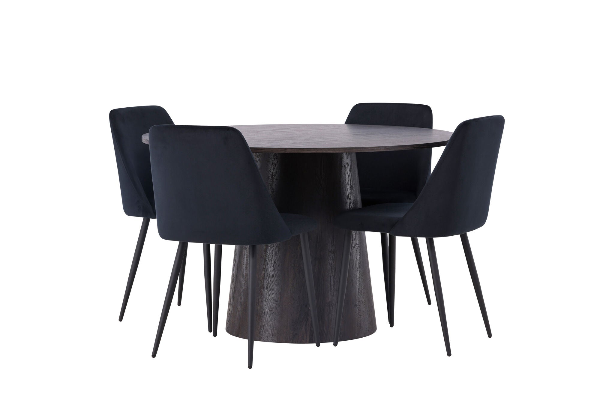 Venture Home Lanzo spisebord φ120 - Mocca/Mocca +Night Spisebordsstol - Black / Black Velvet _4