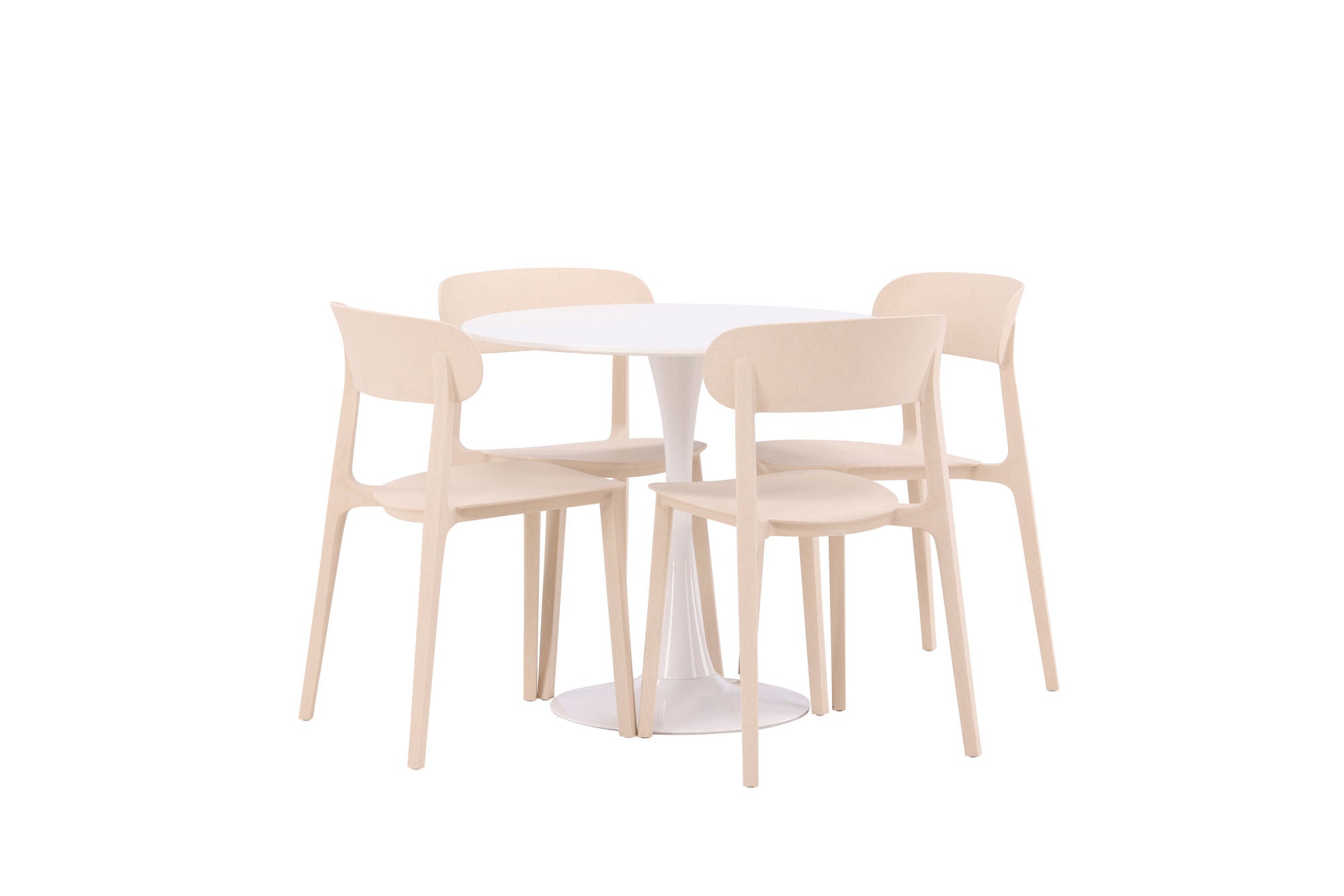 Venture Home Hamden spisebord - White MDF+Åstol Spisebordsstol - Nature Wood plastic composite_4