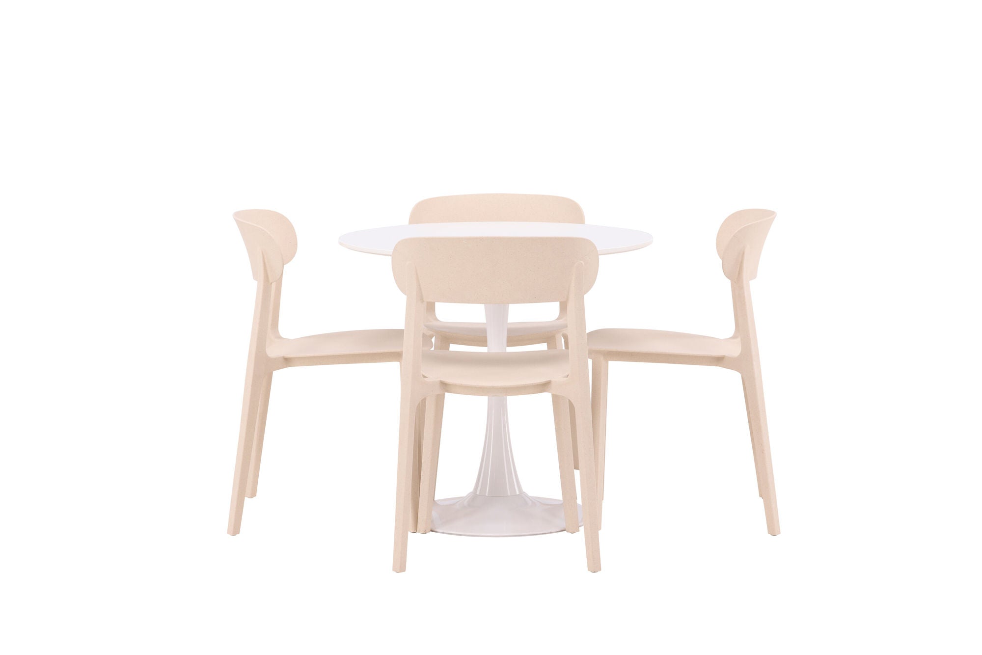 Venture Home Hamden spisebord - White MDF+Åstol Spisebordsstol - Nature Wood plastic composite_4