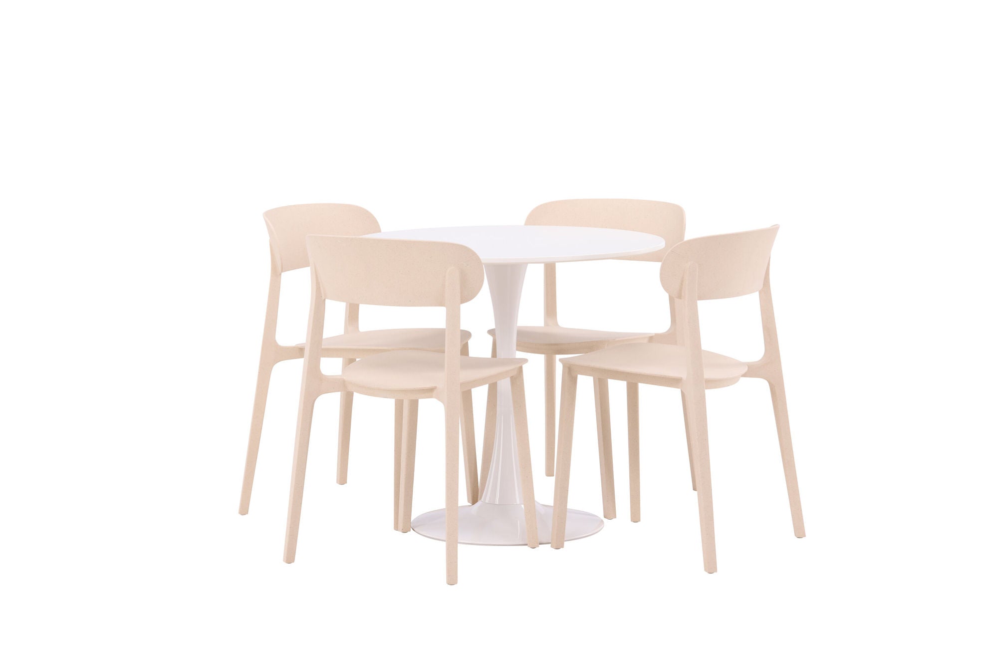 Venture Home Hamden spisebord - White MDF+Åstol Spisebordsstol - Nature Wood plastic composite_4